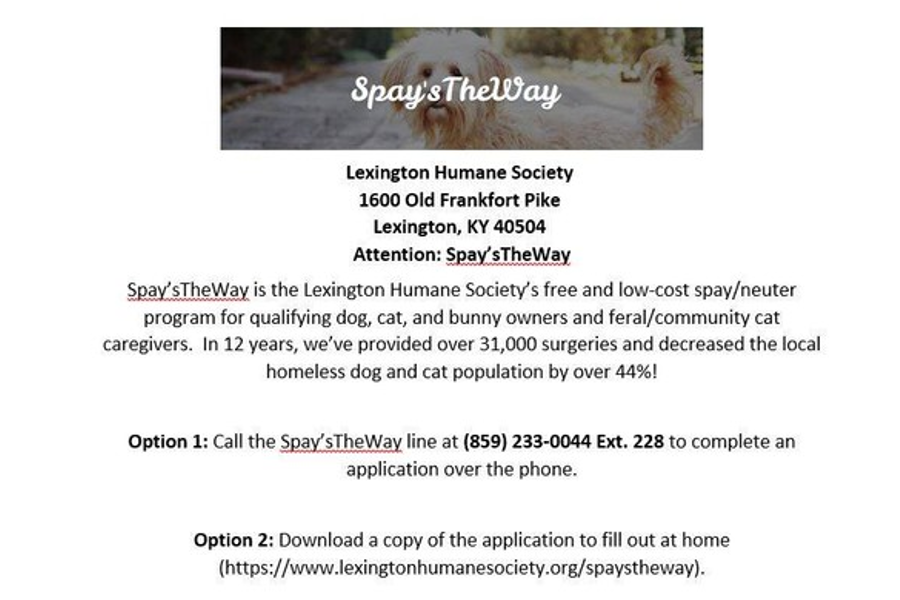 Lexington Humane Society Spay's the Way
